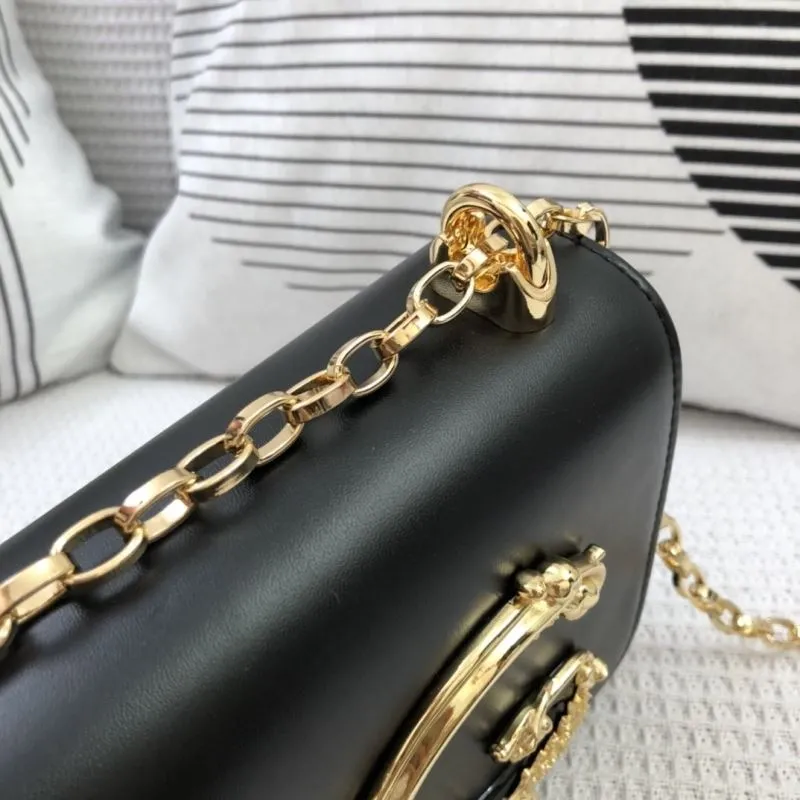 DG Black Leather Chain Satchel Bag 304 - Image 5