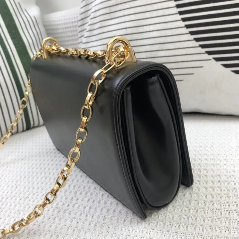 DG Black Leather Chain Satchel Bag 304 - Image 6