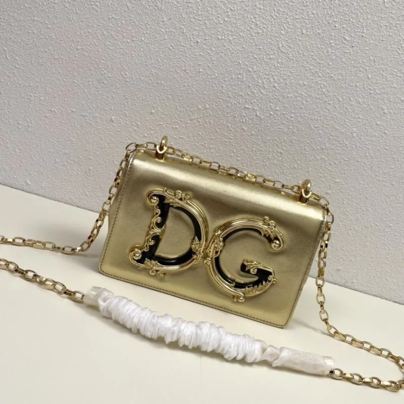 D&G Gold Satchel Crossbody Bag 307