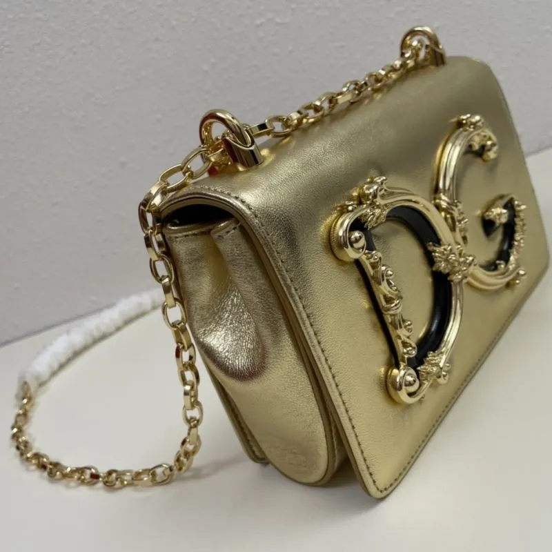 D&G Gold Satchel Crossbody Bag 307 - Image 5