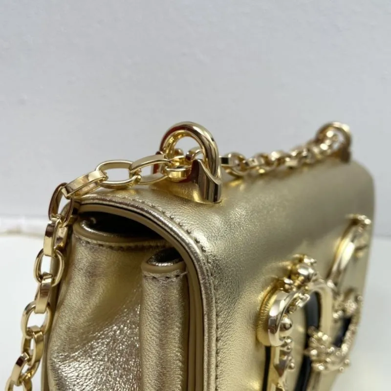 D&G Gold Satchel Crossbody Bag 307 - Image 6