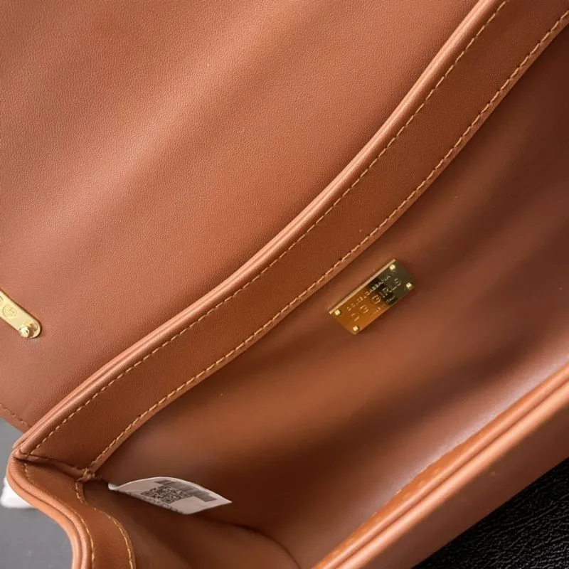 DG Brown Leather Satchel Bag 309 - Image 9