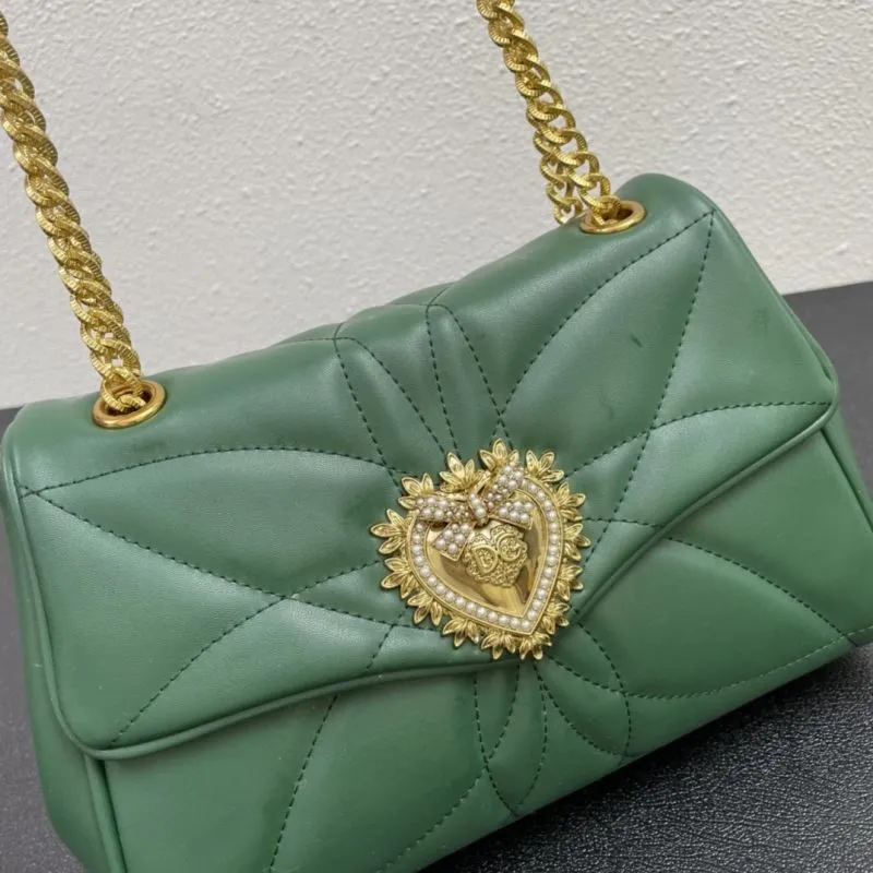 D&G Green Quilted Satchel Bag 310 - Image 4