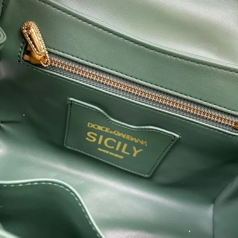 D&G Green Quilted Satchel Bag 310 - Image 8