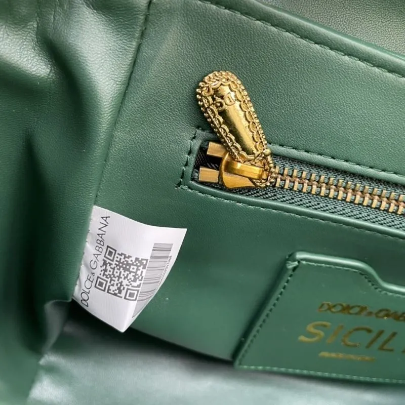 D&G Green Quilted Satchel Bag 310 - Image 9