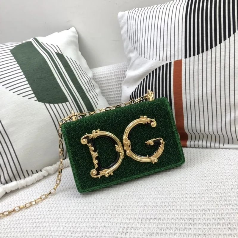 D&G Green Velvet Satchel Bag 312