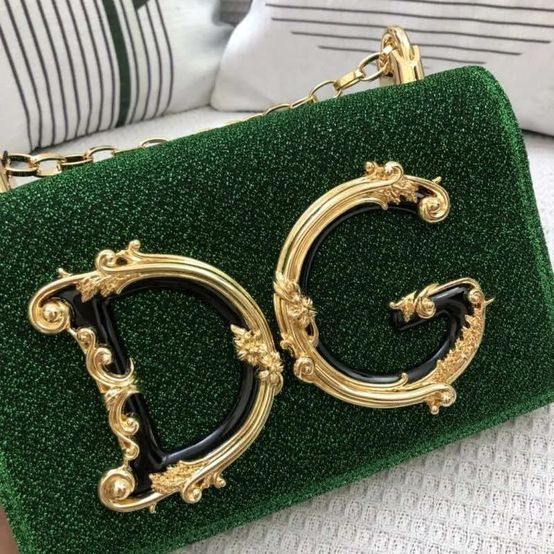 D&G Green Velvet Satchel Bag 312 - Image 4