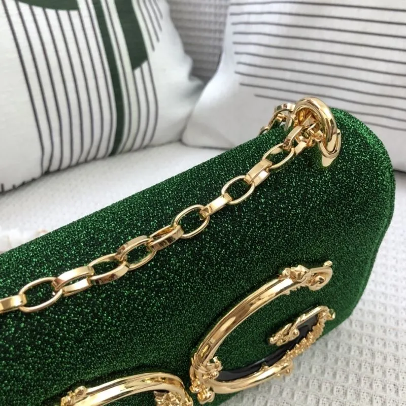D&G Green Velvet Satchel Bag 312 - Image 5