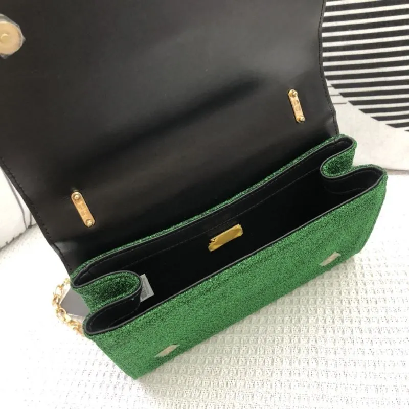 D&G Green Velvet Satchel Bag 312 - Image 8