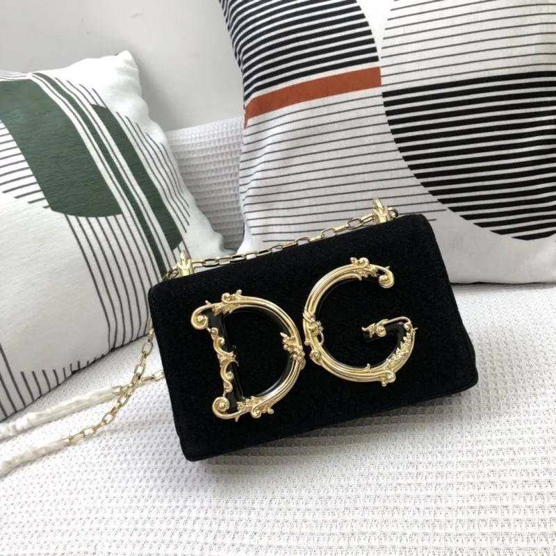 DG Black Velvet Satchel Bag 313