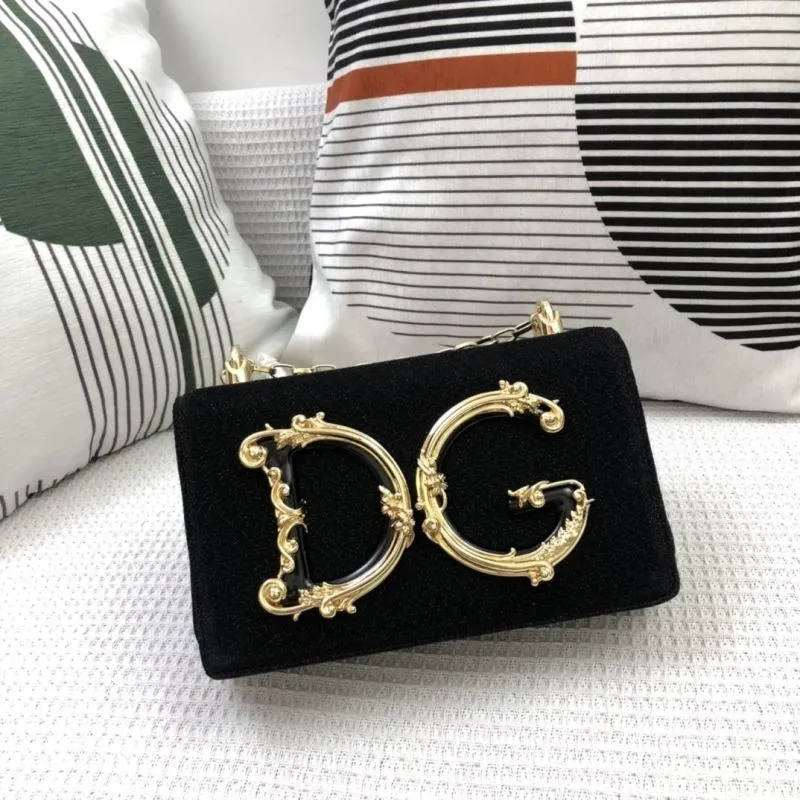 DG Black Velvet Satchel Bag 313 - Image 3