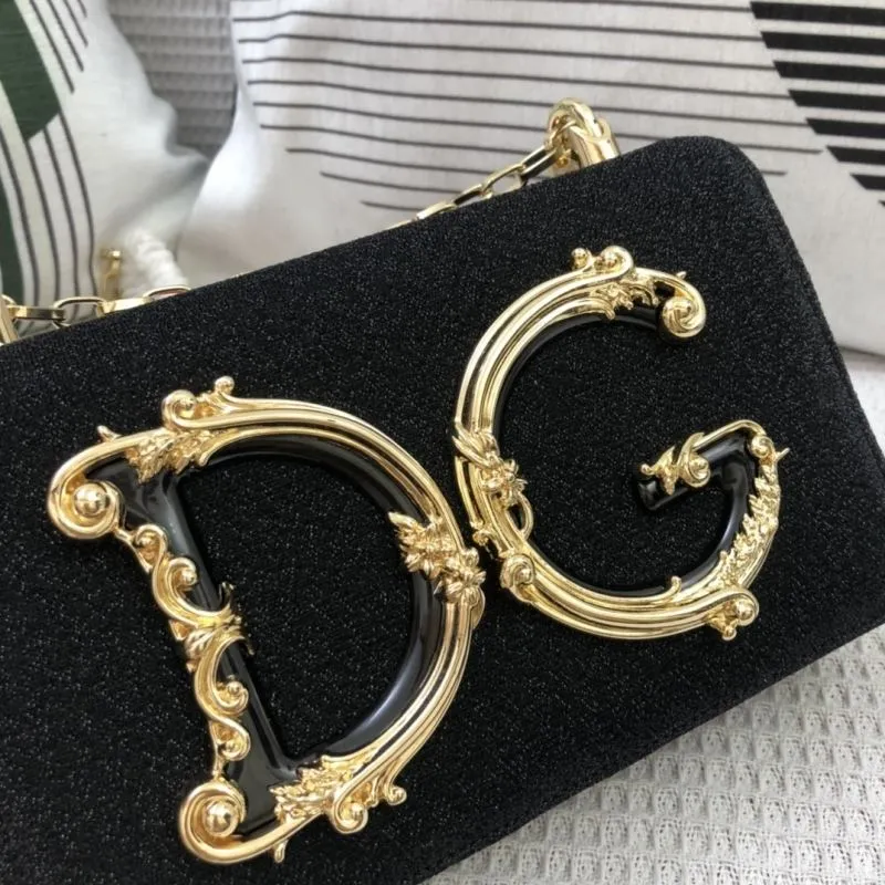 DG Black Velvet Satchel Bag 313 - Image 4