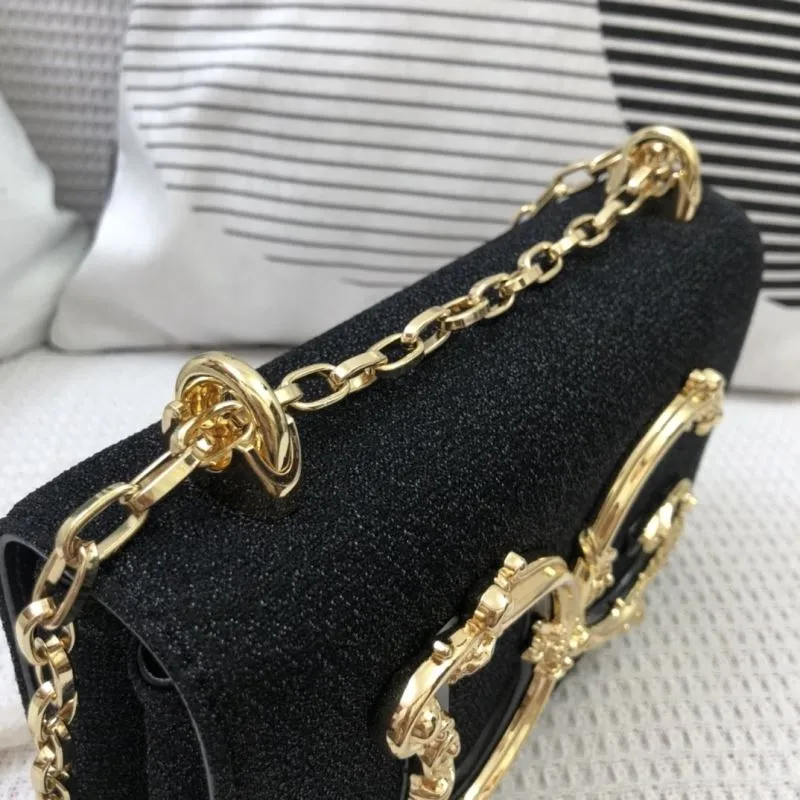 DG Black Velvet Satchel Bag 313 - Image 5