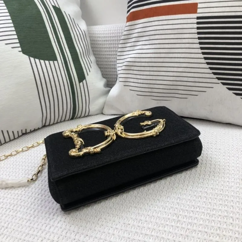 DG Black Velvet Satchel Bag 313 - Image 7