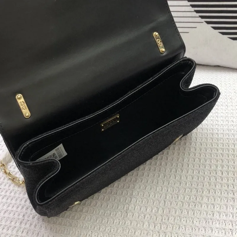 DG Black Velvet Satchel Bag 313 - Image 8