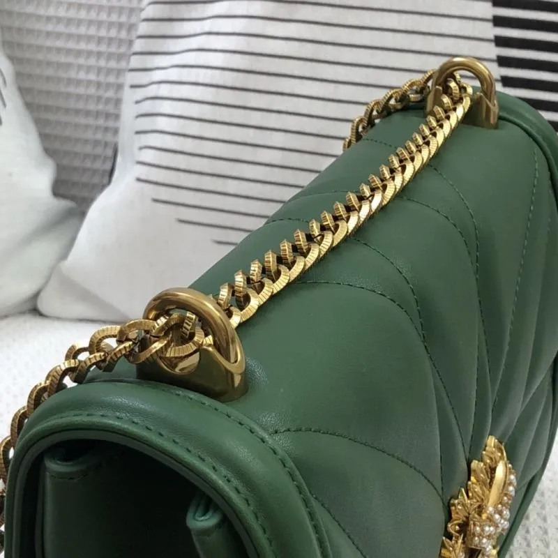 D&G Green Quilted Satchel Bag 316 - Image 6