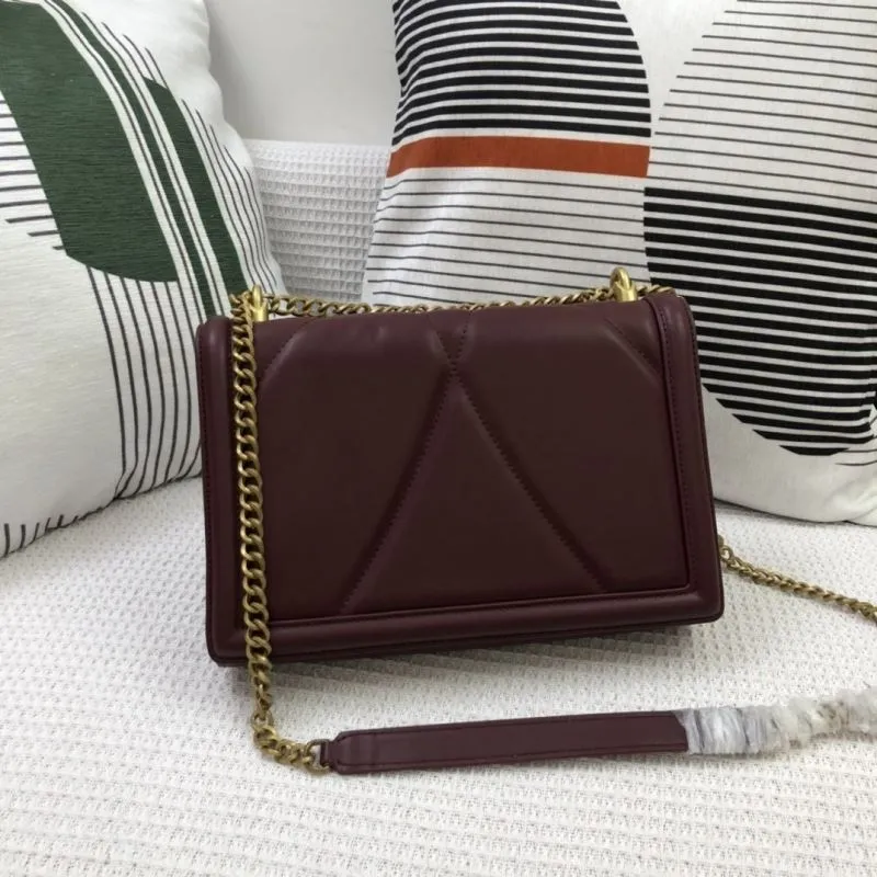 D&G Burgundy Satchel Chain Crossbody Bag - Image 3