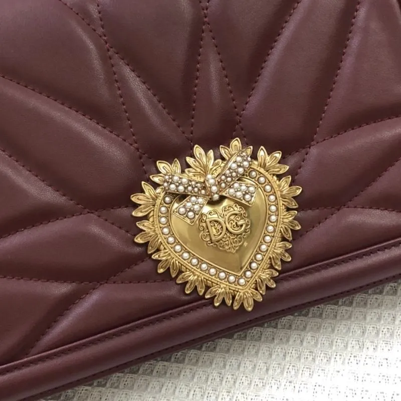 D&G Burgundy Satchel Chain Crossbody Bag - Image 4