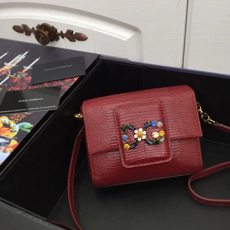 Dolce Gabbana Burgundy Satchel Bag 323