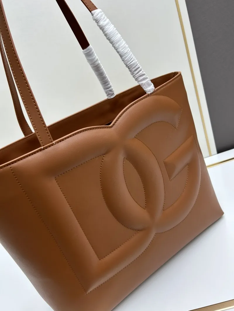 DG Brown Leather Tote Bag 6650 - Image 3