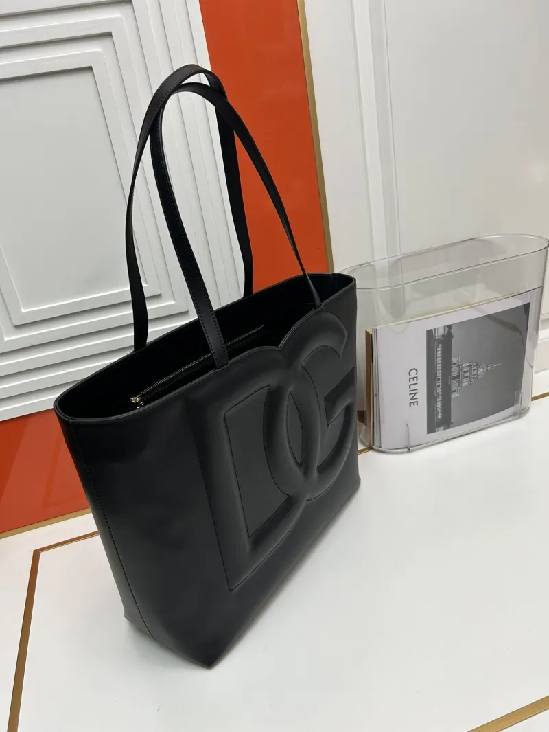 D&G Black Leather Tote Bag - Image 3