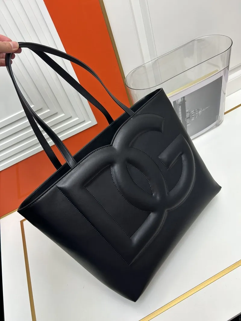 D&G Black Leather Tote Bag - Image 4