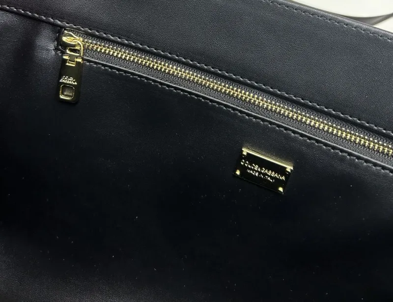 D&G Black Leather Tote Bag - Image 9