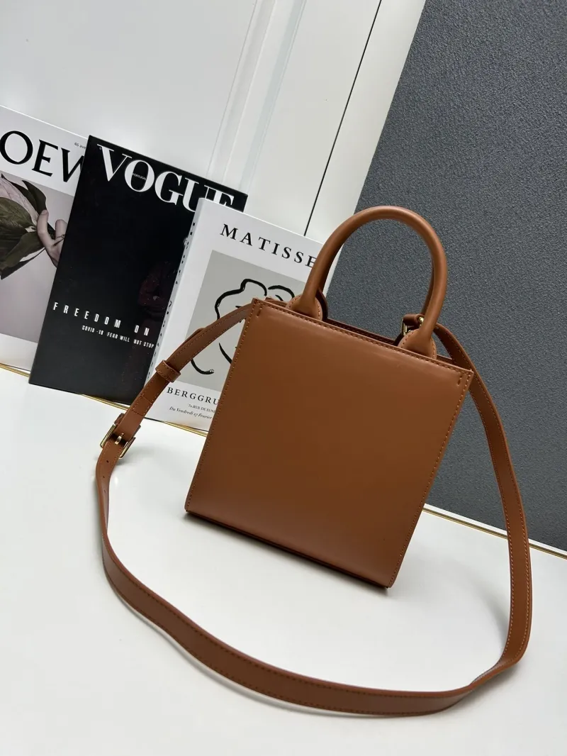 D&G Brown Leather Mini Tote Crossbody Bag - Image 3