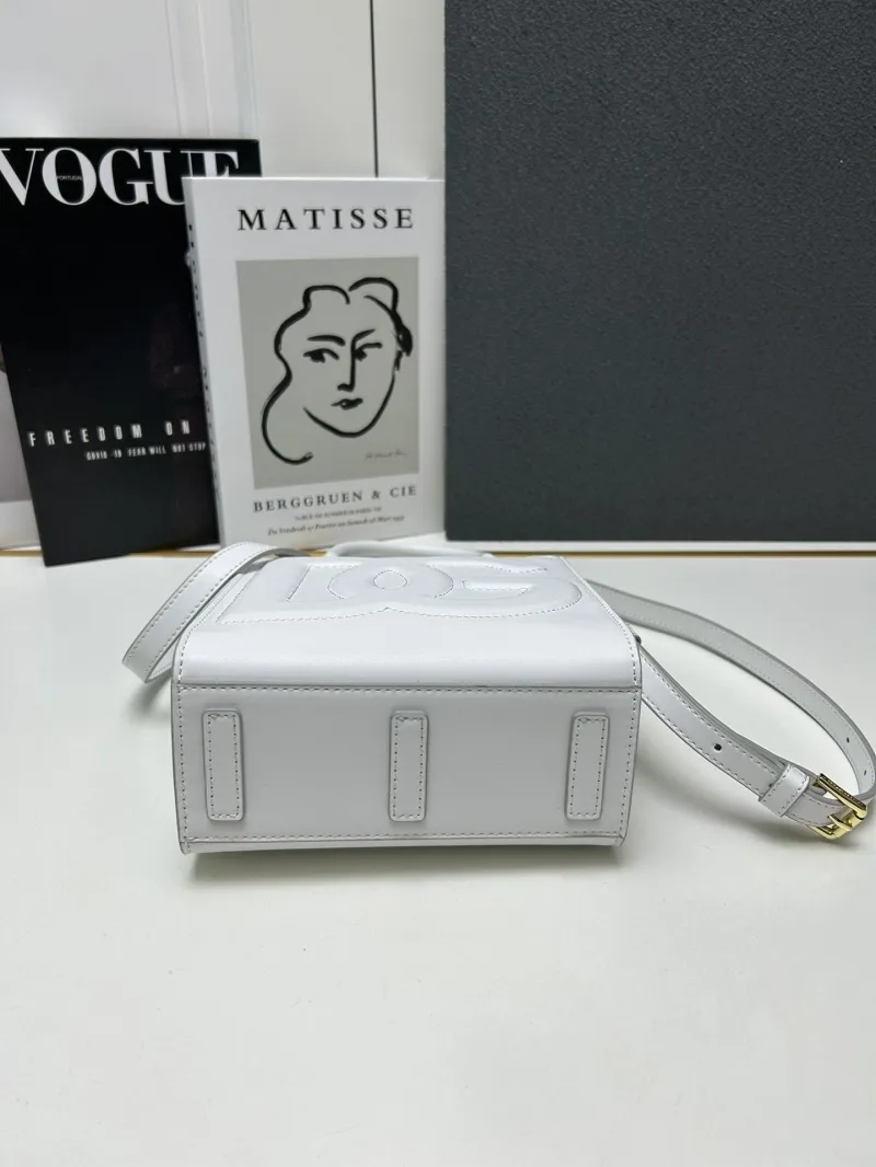 DG White Mini Crossbody Tote Bag - Image 7