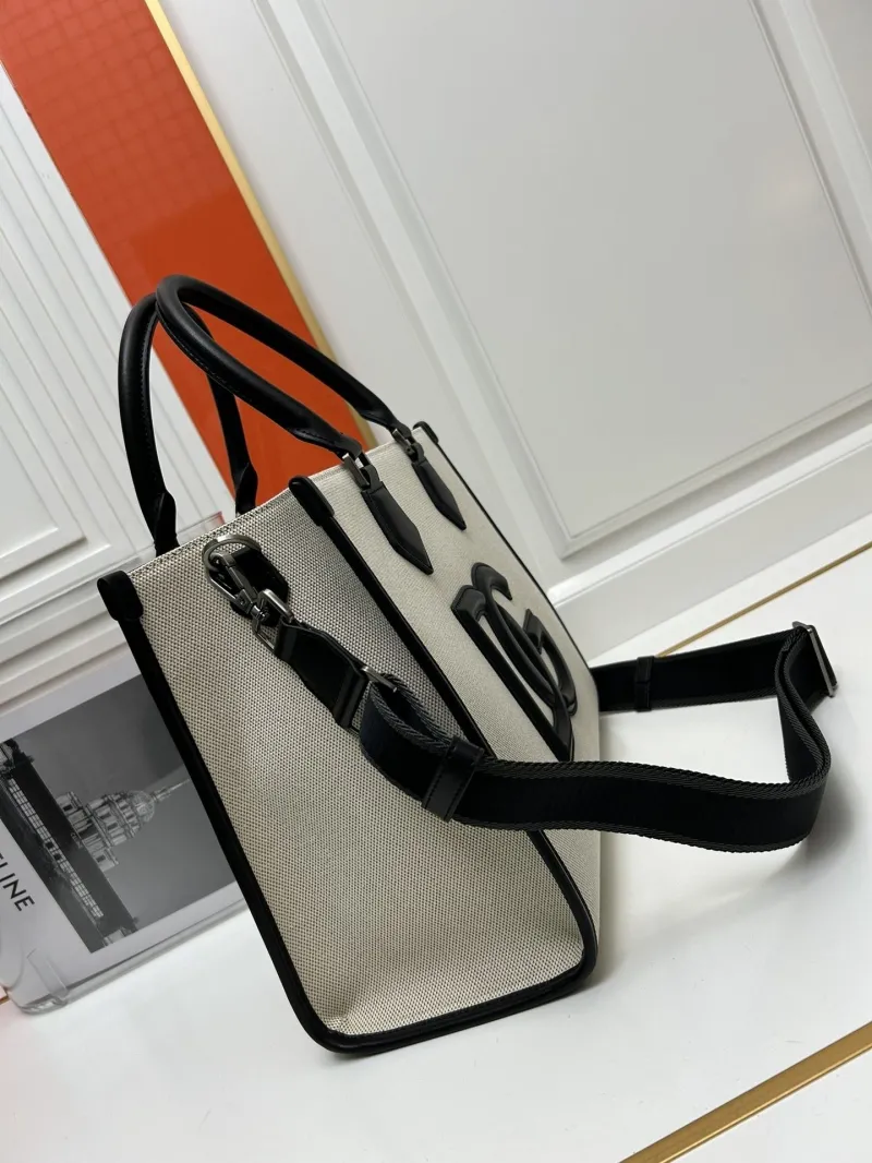 D&G Beige Black Canvas Tote Bag - Image 3