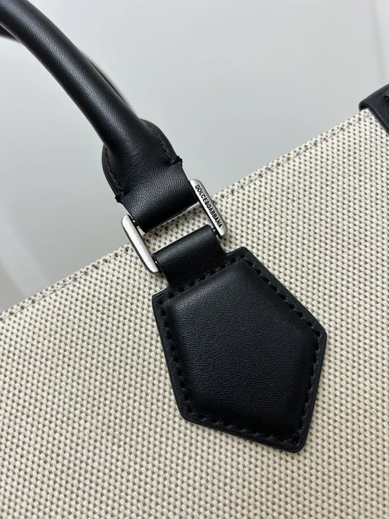 D&G Beige Black Canvas Tote Bag - Image 5