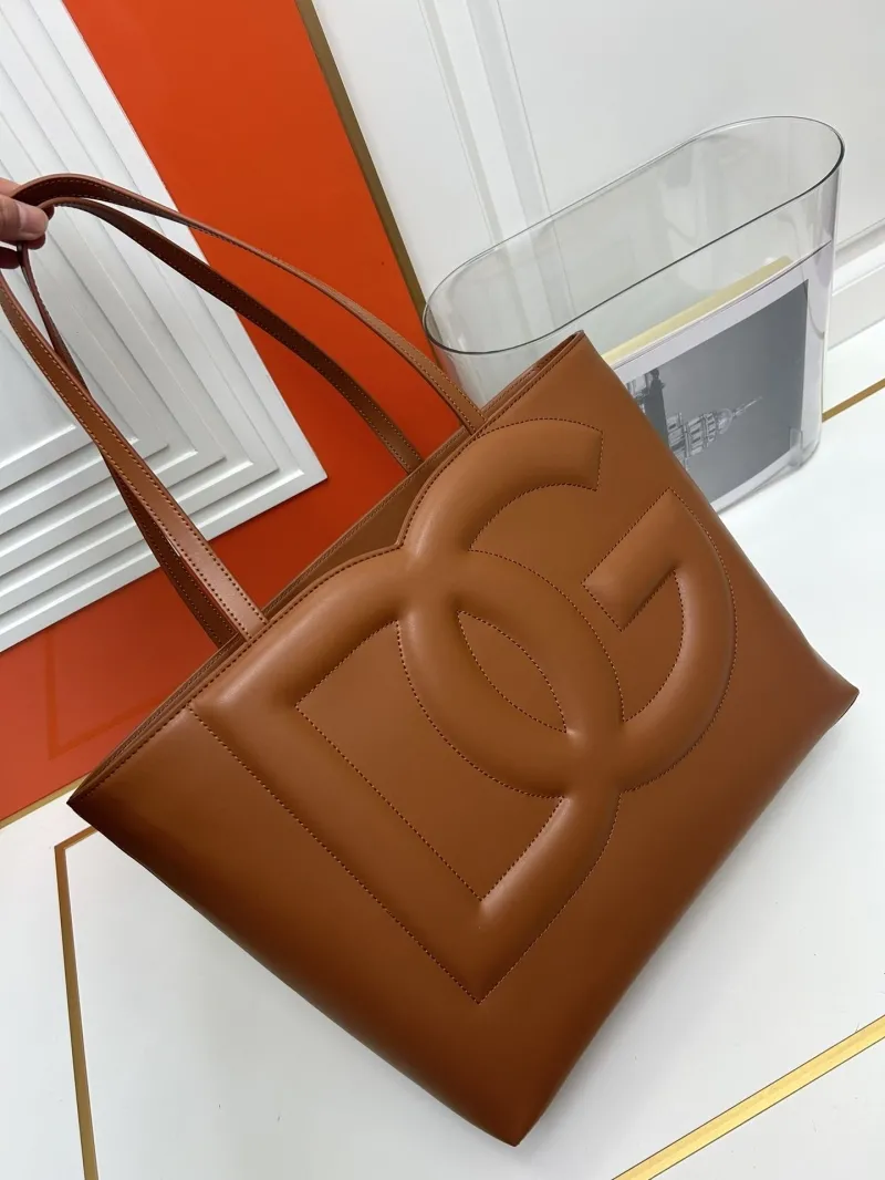 DG Brown Leather Tote Bag - Image 4