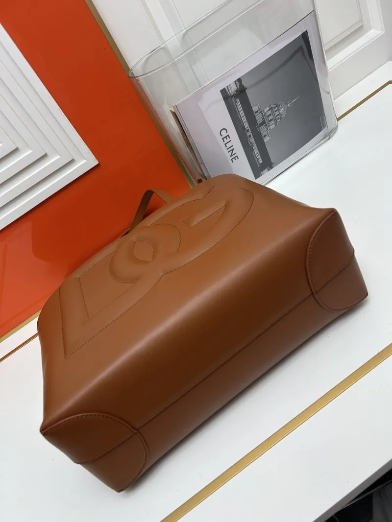 DG Brown Leather Tote Bag - Image 7