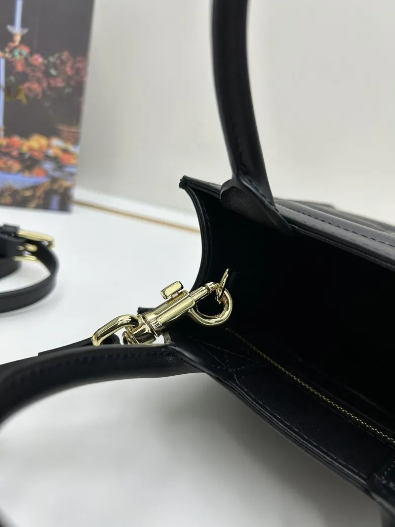 Dolce & Gabbana Black Leather Tote Bag with Strap - Image 6