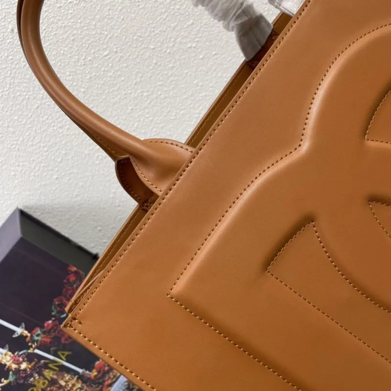 Dolce & Gabbana Brown Leather Tote Bag 6655 37cm - Image 5
