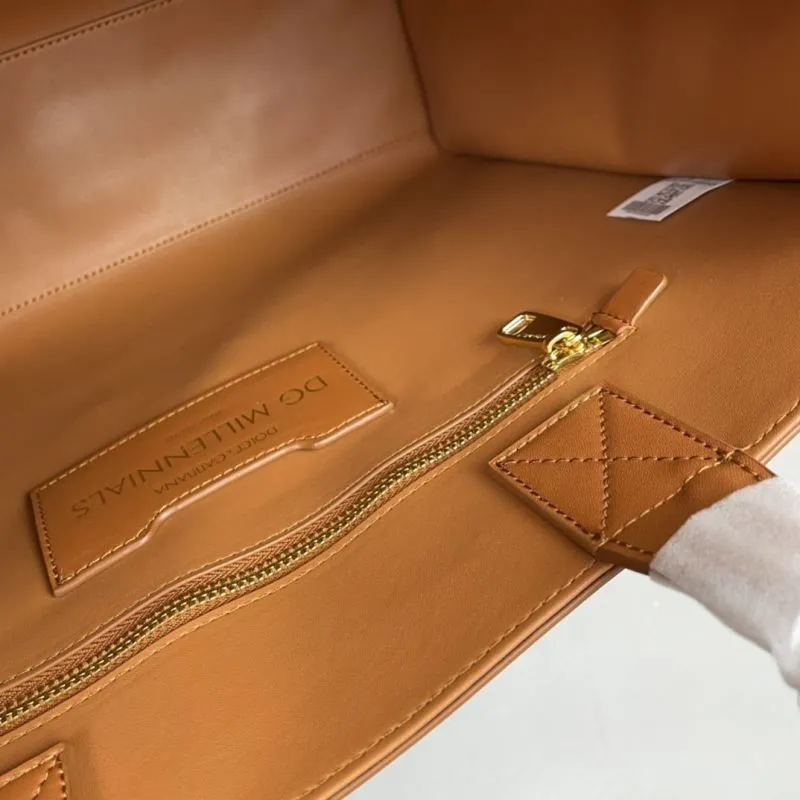 Dolce & Gabbana Brown Leather Tote Bag 6655 37cm - Image 9