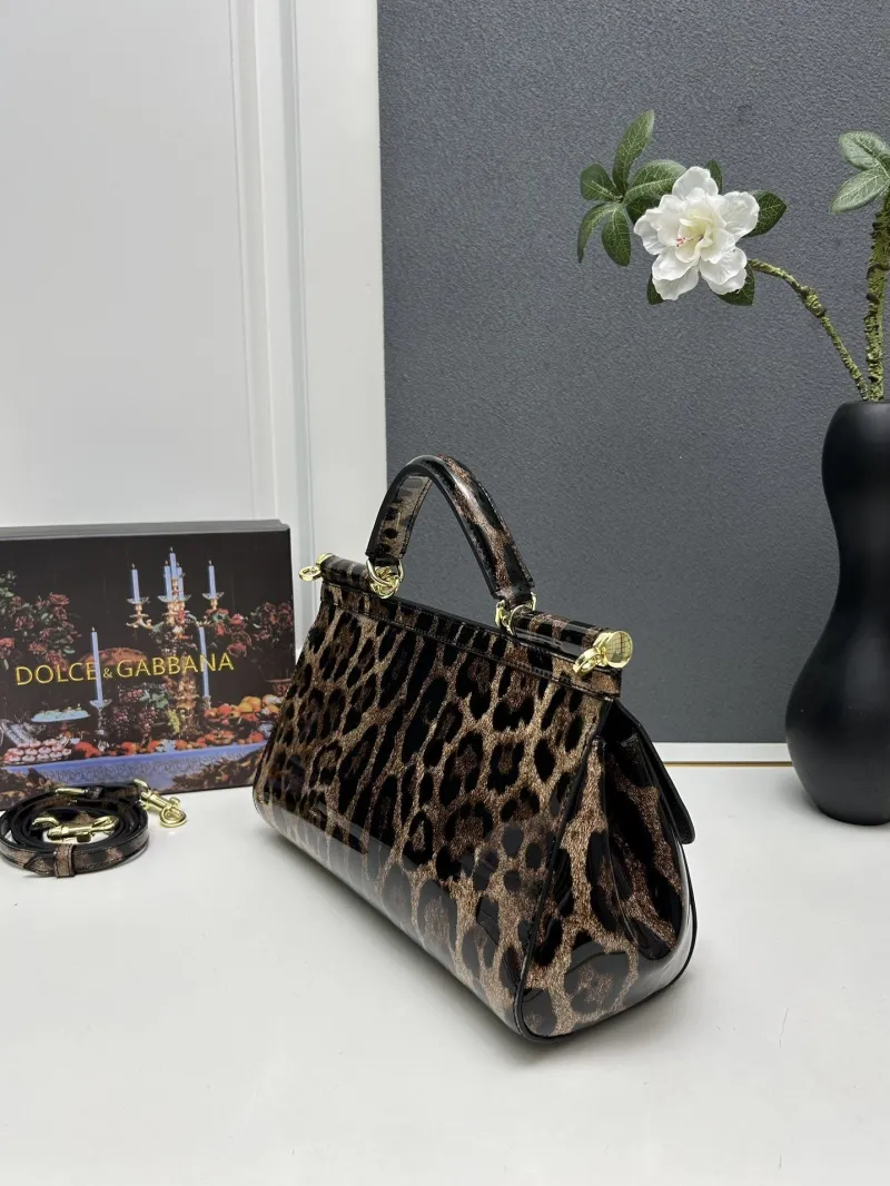 Dolce Gabbana Leopard Print Bucket Bag with Shoulder Strap - Image 3