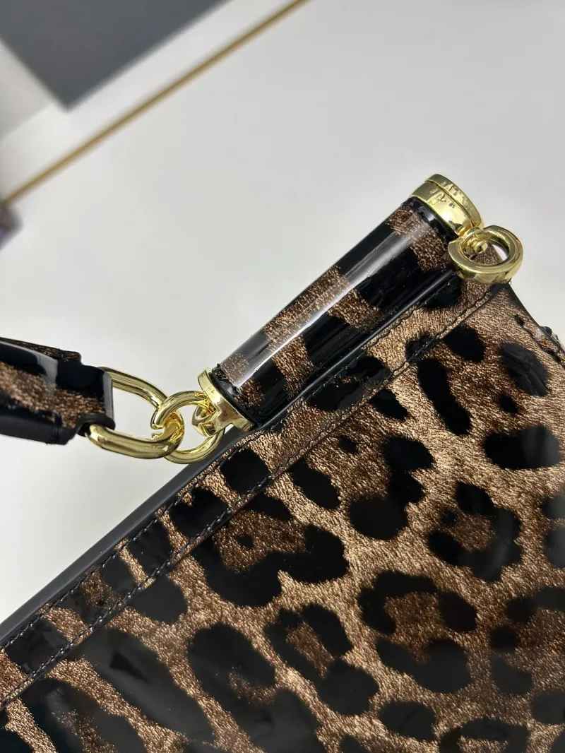 Dolce Gabbana Leopard Print Bucket Bag with Shoulder Strap - Image 5