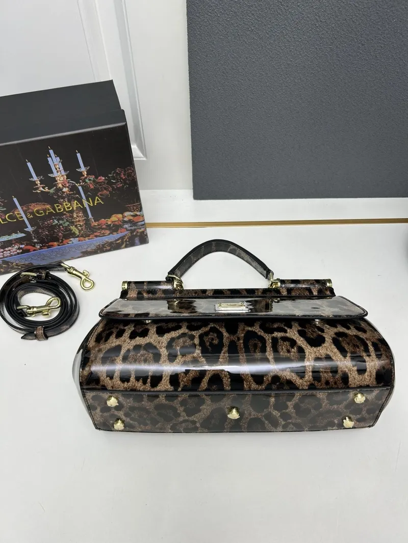 Dolce Gabbana Leopard Print Bucket Bag with Shoulder Strap - Image 6
