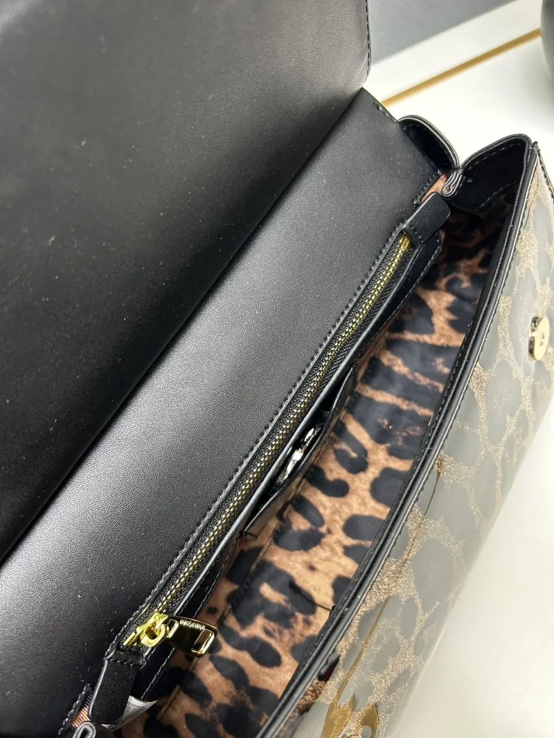 Dolce Gabbana Leopard Print Bucket Bag with Shoulder Strap - Image 7