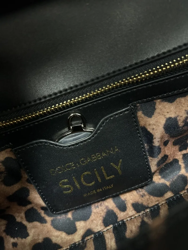 Dolce Gabbana Leopard Print Bucket Bag with Shoulder Strap - Image 8