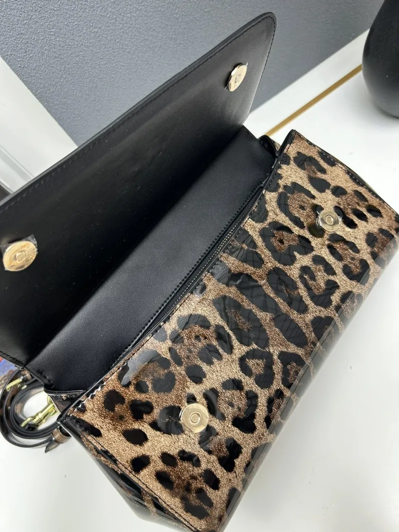 Dolce Gabbana Leopard Print Bucket Bag with Shoulder Strap - Image 9