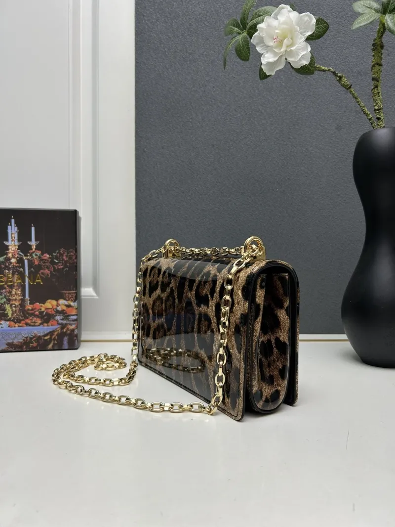 Dolce & Gabbana Leopard Print Chain Crossbody Bag - Image 3