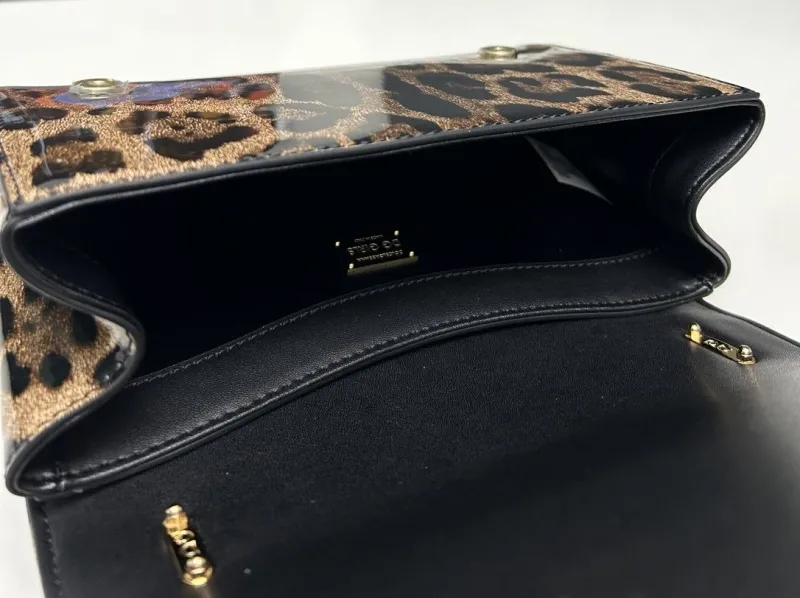 Dolce & Gabbana Leopard Print Chain Crossbody Bag - Image 7