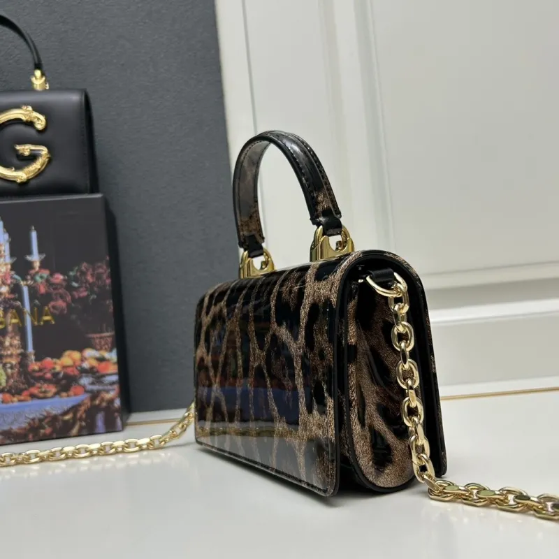 Dolce Gabbana Leopard Print Mini Top Handle Crossbody Bag - Image 3