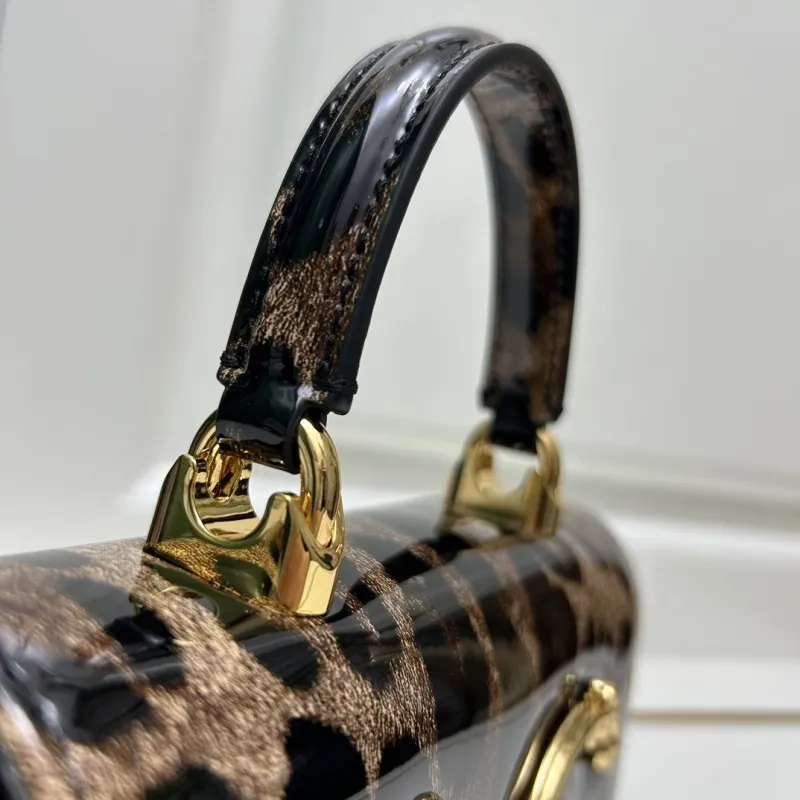 Dolce Gabbana Leopard Print Mini Top Handle Crossbody Bag - Image 5