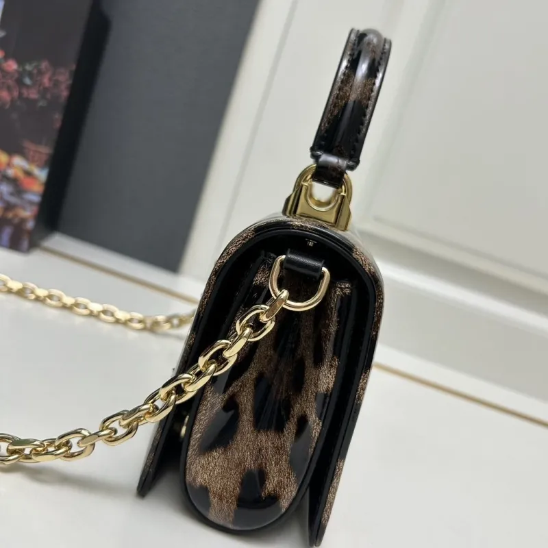 Dolce Gabbana Leopard Print Mini Top Handle Crossbody Bag - Image 6