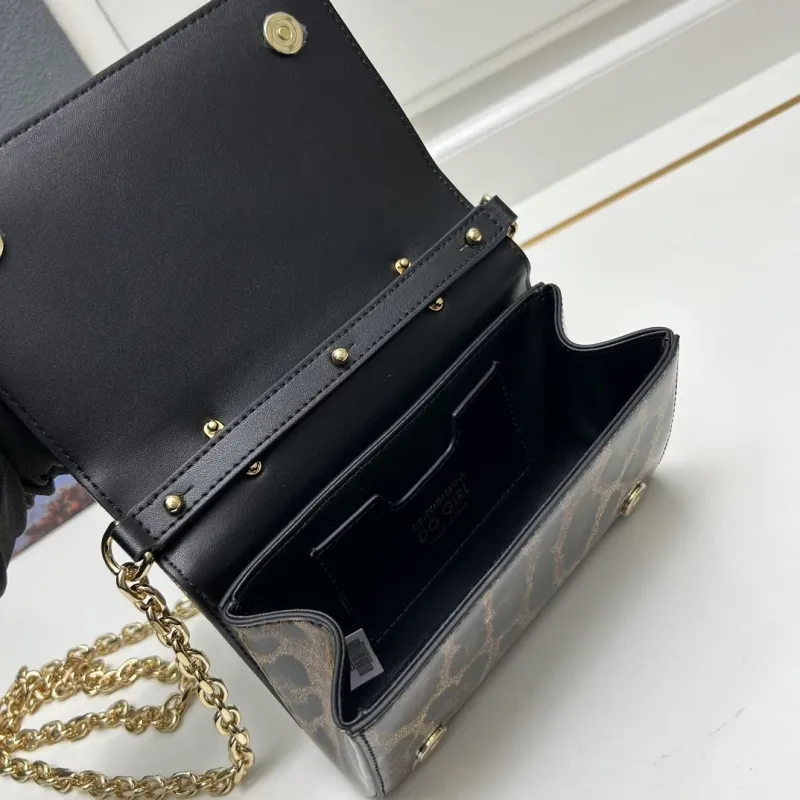 Dolce Gabbana Leopard Print Mini Top Handle Crossbody Bag - Image 8