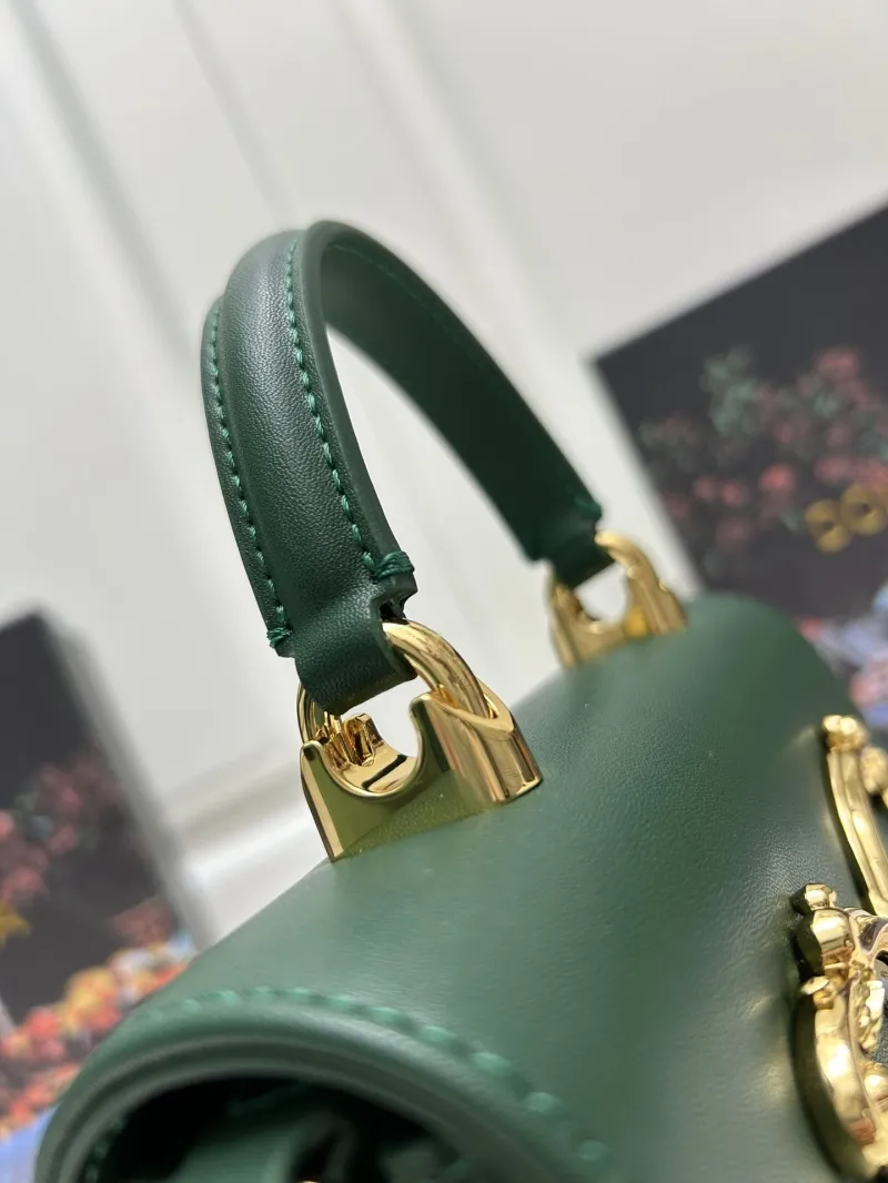 Dolce Gabbana Green Leather Top Handle Chain Bag - Image 5