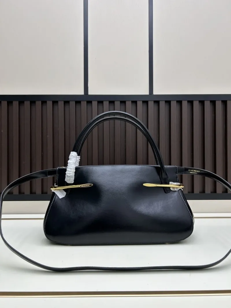 Givenchy Black Leather Top Handle Handbag - Image 3